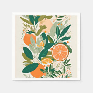 Serviette En Papier Clementine mandarine