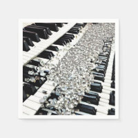 Clés de piano Confetti Argent