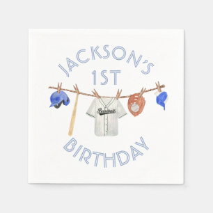 Serviette En Papier Clothesline de baseball de petite fille