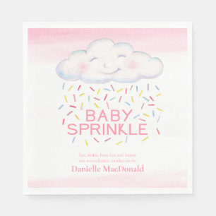 Serviette En Papier Cloud bonbon bébé saupoudrer d'aquarelle rose