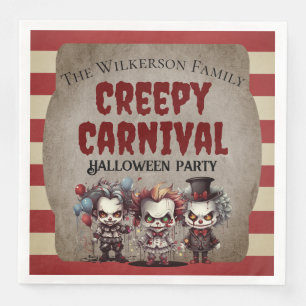 Serviette En Papier Clowns effrayants Fête du Carnaval d'Halloween
