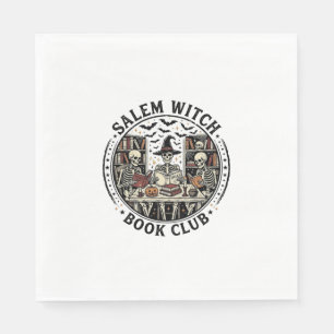 Serviette En Papier Club de lecture de Salem Witch Livre Squelette Vin