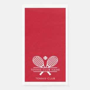 Serviette En Papier Club de tennis moderne Nom Équipe Joueurs Rouge