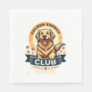 Serviette En Papier Club Énergie Dorée Golden Retriever Vintage Chien 