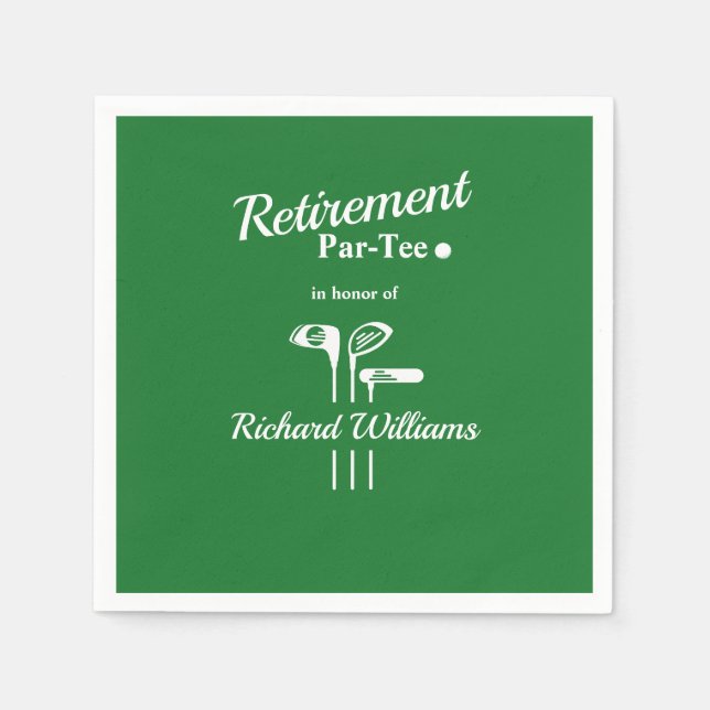 Serviette En Papier Clubs de golf de retraite à thème Par Tee (Devant)