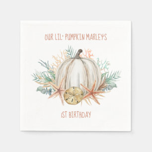 Serviette En Papier Coastal Fall Lil Citrouille Coquillages Anniversai