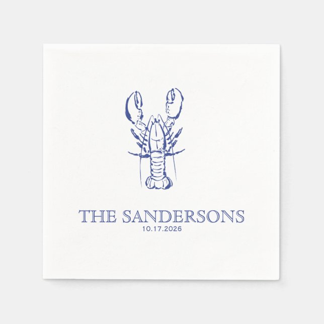 Serviette En Papier Coastal Wedding Napkin (Devant)