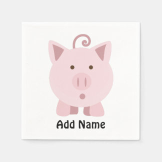 Serviette En Papier Cochon mignon surpris