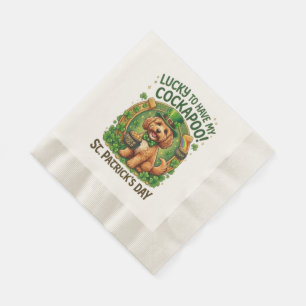 Serviette En Papier Cockapoo Saint-Patrick Pot de Chance Chien d'Or