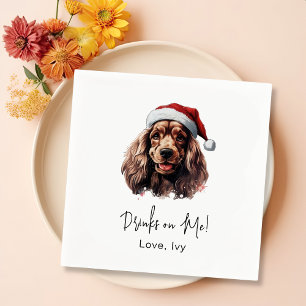Serviette En Papier Cocker de Noël Chien Espagnol Boissons Personnalis
