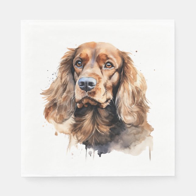 Serviette En Papier Cocker Spaniel, Chien Art, Cocker Spaniel Cadeau,  (Devant)