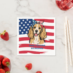 Serviette En Papier Cocker Spaniel patriotique