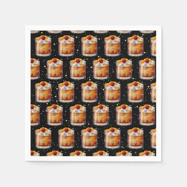 Serviette En Papier Cocktail à l'ancienne (Devant)