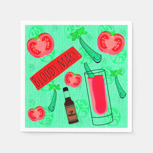Serviette En Papier Cocktail Bloody Mary (Devant)