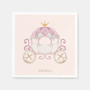 Serviette En Papier Cocktail Blush & Gold Princess Baby shower