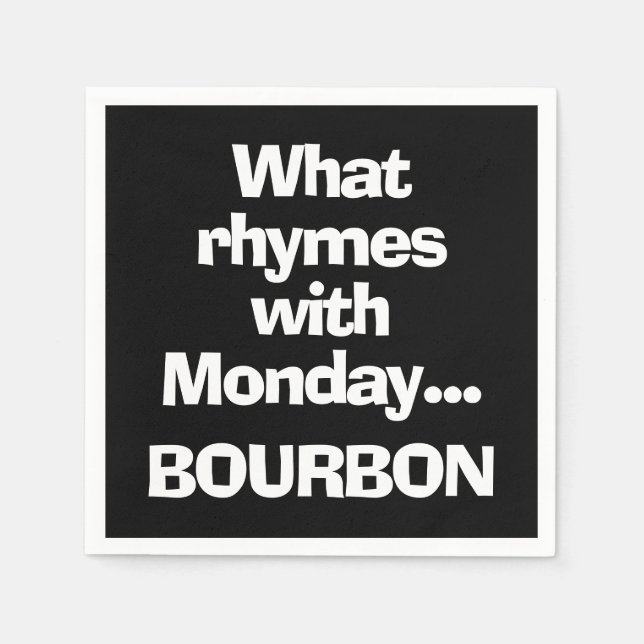 Serviette En Papier Cocktail Bourbon Noir Amusant (Devant)