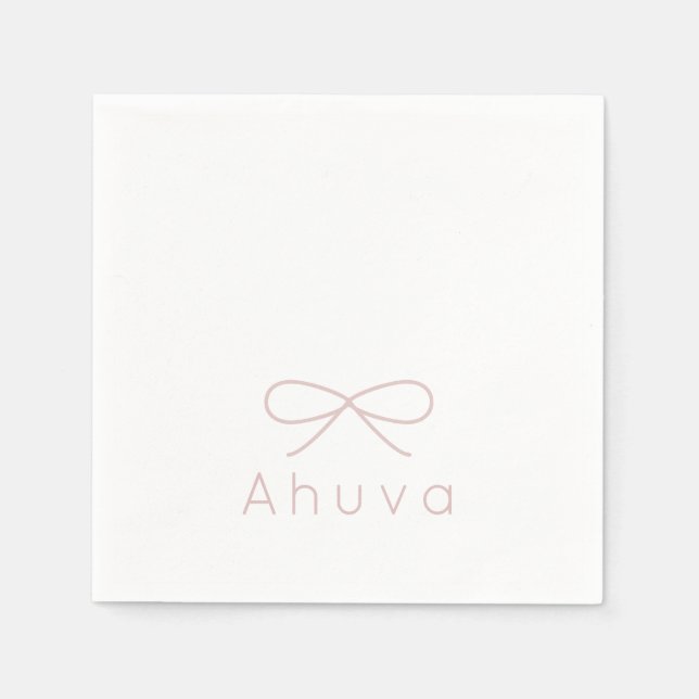 Serviette En Papier Cocktail Bow classique Napkin en rose rousse (Devant)