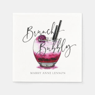 Serviette En Papier Cocktail Brunch et serviettes Bubbly