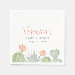 Serviette En Papier Cocktail Cactus Napkin   Baby shower Cactus