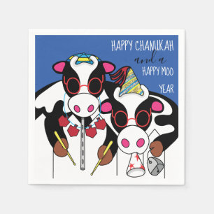 Serviette En Papier Cocktail Chanukah personnalisé serviettes "vaches"