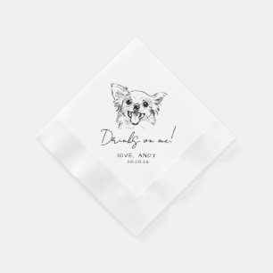 Serviette En Papier Cocktail chihuahua dessiné à la main Boit sur moi