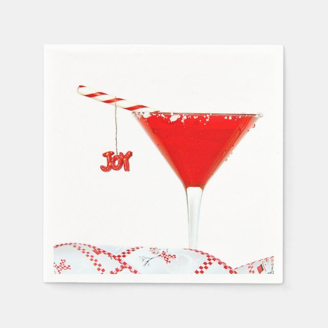 Serviette En Papier Cocktail Christmas Joy avec Sucre de canne (Devant)