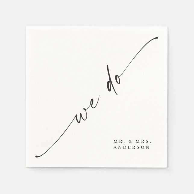 Serviette En Papier Cocktail classique Mariage élégant Napkin (Devant)