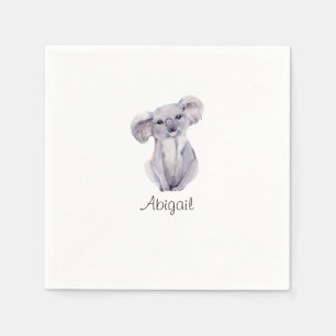 Serviette En Papier Cocktail Cute Koala Foliage