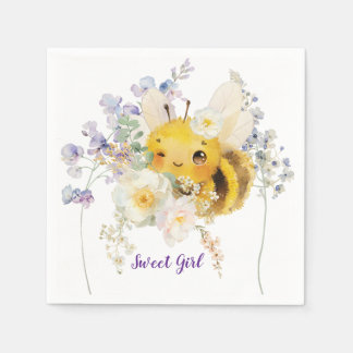 Serviette En Papier Cocktail d'abeille à fleurs serviettes
