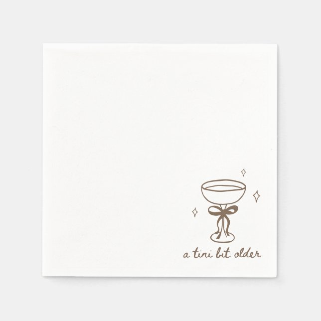 Serviette En Papier Cocktail d'anniversaire un peu plus vieux à Tini (Devant)