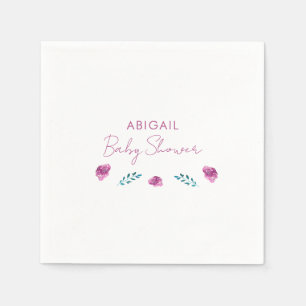 Serviette En Papier Cocktail de Baby shower Floral Violet