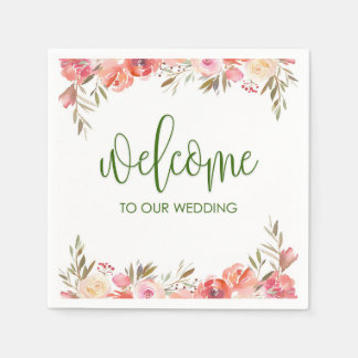 Serviette En Papier Cocktail de bienvenue à la florale printanière Nap