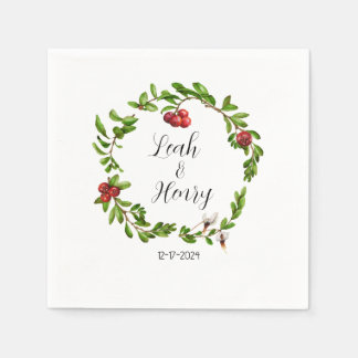 Serviette En Papier Cocktail de canneberge d'hiver