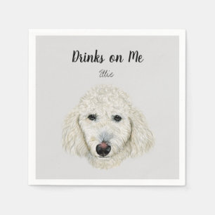 Serviette En Papier Cocktail de chien blanc serviettes