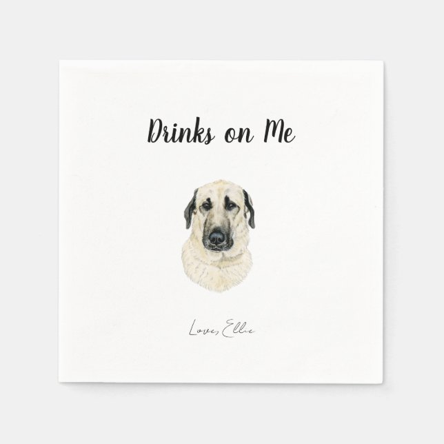 Serviette En Papier Cocktail de chien serviettes (Devant)