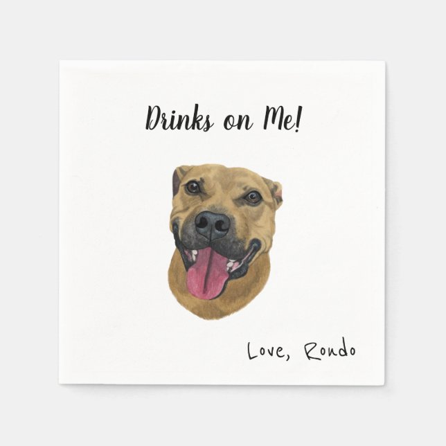 Serviette En Papier Cocktail de chien serviettes (Devant)