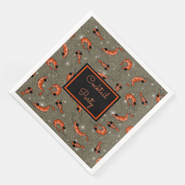 Serviette En Papier Cocktail de crevettes sur toute la place serviette (Coin)