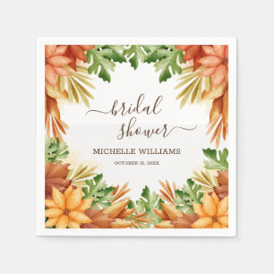 Serviette En Papier Cocktail de Fête des mariées de Foliage d'automne