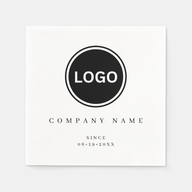 Serviette En Papier Cocktail de l'anniversaire de l'entreprise (Devant)