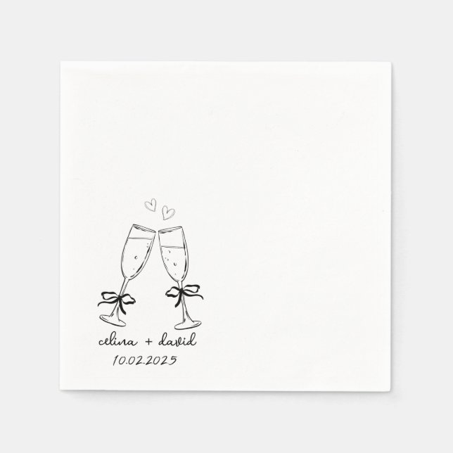Serviette En Papier Cocktail de mariage (Devant)