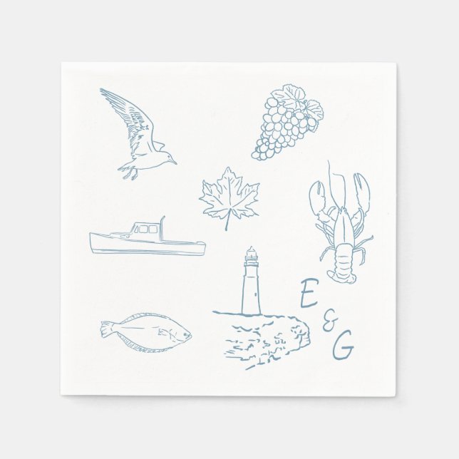 Serviette En Papier cocktail de mariage de Nouvelle-Écosse (Devant)