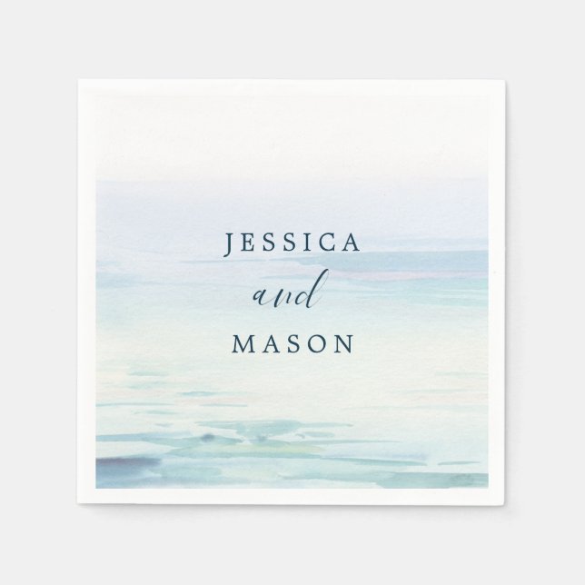 Serviette En Papier Cocktail de mariage de plage Napkin (Devant)