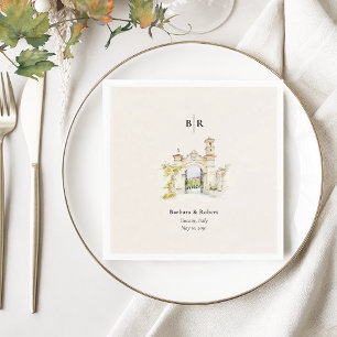 Serviette En Papier Cocktail de mariage toscan