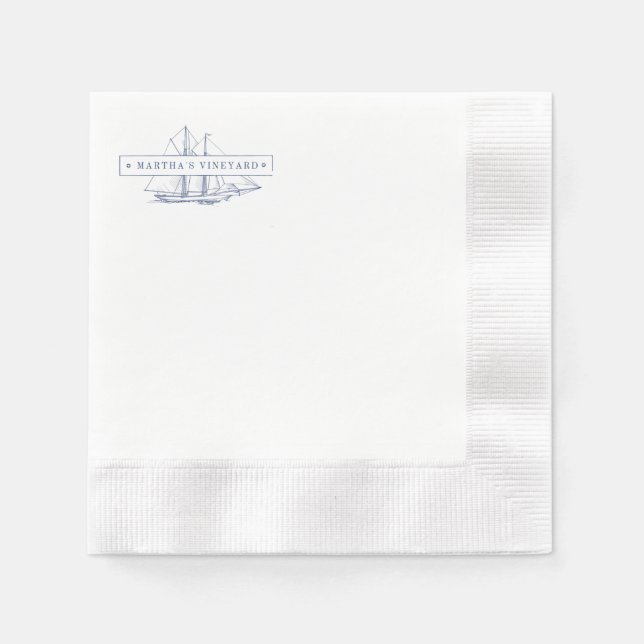 Serviette En Papier Cocktail de Martha's Vineyard Napkin (Devant)