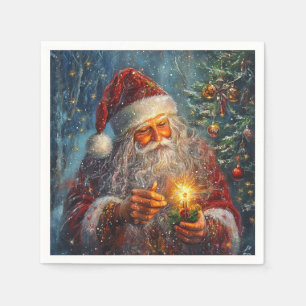 Serviette En Papier Cocktail de Noël Père Noël victorien Napkins