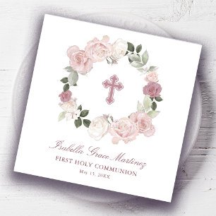 Serviette En Papier Cocktail de première sainte communion personnalisé