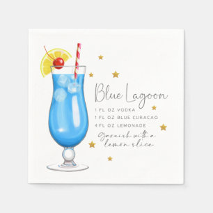 Serviette En Papier Cocktail de recettes Blue Lagoon