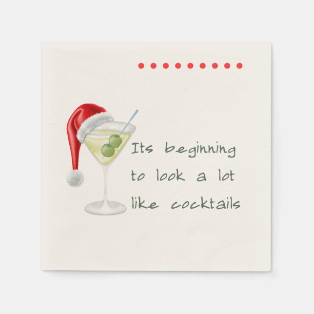 Serviette En Papier Cocktail de vacances amusant Napkin (Devant)