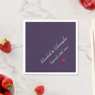 Serviette En Papier Cocktail élégant violet monogrammé pour la fête de