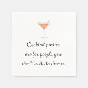 Serviette En Papier Cocktail fête drôle napkin blanc martini